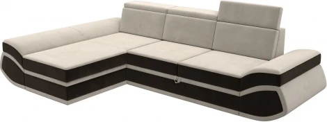 Диван угловой Лига-032 левый угол (Бежевый,Коричневый/Микровельвет) Лига Диванов арт.121650L