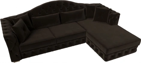 Диван угловой Артис правый угол (Коричневый/Микровельвет) Лига Диванов арт.121597