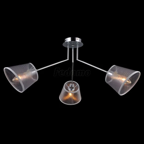 Люстра потолочная Natali Kovaltseva Pronto, 3 плафона, хром с серым