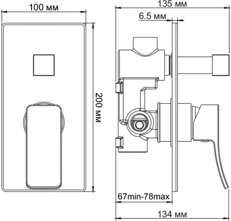 Смеситель Wasserkraft Aller 10641 С ВНУТРЕННЕЙ ЧАСТЬЮ, для ванны и душа