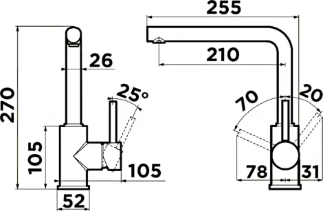 Смеситель Omoikiri Nakagawa 4994312 для кухонной мойки
