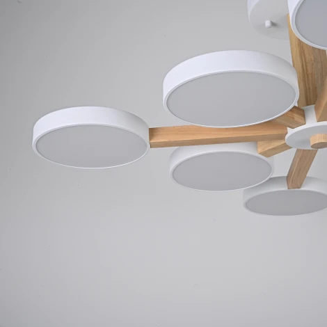 Потолочная люстра Wi-Fi на штанге Turna L8 White By ImperiumLoft Turna-B01 (LED, 220V, голосовое управление, умный дом - Алиса)