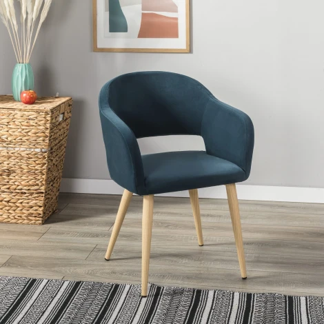 Кресло Oscar Diag blue/нат.дуб R-Home арт.410118161h_Diagblue_н.дуб