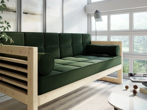 Диван Arsko прямой Сега Б сосна велюр зеленый