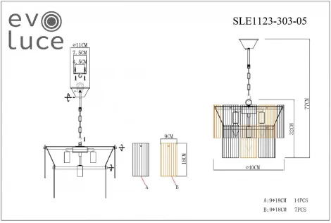 Подвесная люстра Evoluce Tresa SLE1123-303-05