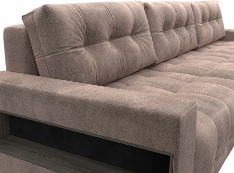 Диван прямой с полками Лига-053 НПБ Лонг Лига Диванов (Велюр) арт.128923