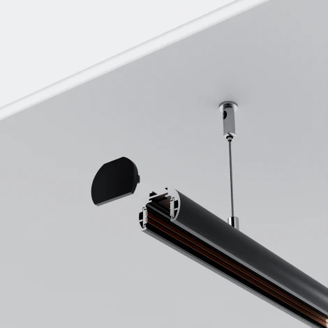 Шинопровод под гипсокартон накладной/подвесной магнитный черный 2м Maytoni Busbar trunkings Exility TRXM034-R-412B (48V)