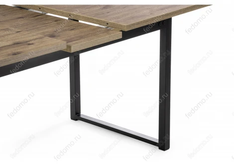 Стол Woodville Макта 140 дуб велингтон / черный матовый 453135