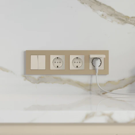 Рамка на 4 поста Slab (шампань софт) Werkel W0042911 (a071627)