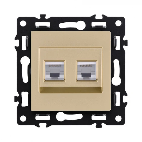 Розетка двойная Ethernet RJ45 золотой Kollinger Asthetik AS-018GD