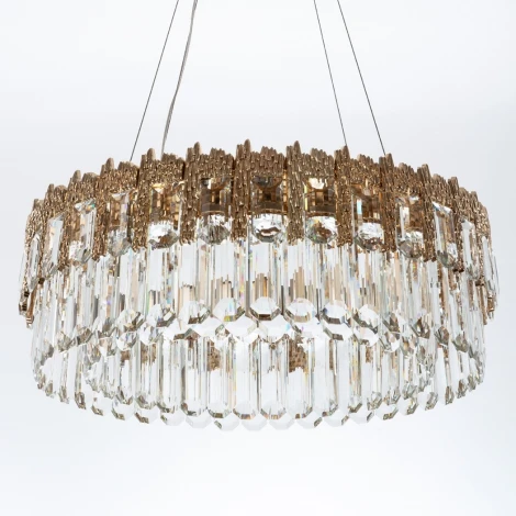 Подвесная люстра светодиодная хрустальная с регулировкой цветовой температуры Modelux ML.830.600 GD