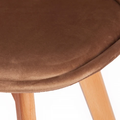 Стул TULIP SOFT (mod. 74) желтый (HLR 41)/натуральный (вельвет/дерево)