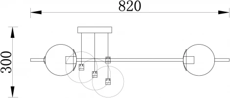 Потолочная люстра на штанге Damask FR5205PL-08BS (220V, шарики)