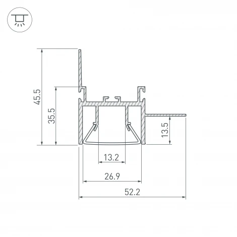 Профиль FOLED-WALL-2000 (Алюминий) 023865 Arlight