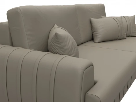 Диван прямой Лига-057 НПБ (ЛДСП,Брус,Фанера/Пластик/Экокожа/Бежевый) Лига Диванов 130024