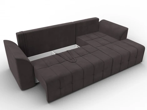 Диван угловой Лига-113 угол правый (ДСП,Велюр/Коричневый) Лига Диванов 136725