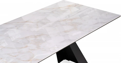 Стеклянный стол Стиг (Стиг 180(230)х90х77 carla larkin / черный) Woodville арт.588015