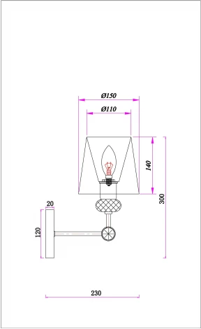 Бра Arte Lamp Brocca A4093AP-1AB (220V)