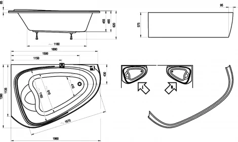 Акриловая ванна Ravak Love Story II R