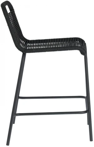 Барный стул La Forma (ex Julia Grup) Lambton (Черный/ Сталь,Металл,Веревка)