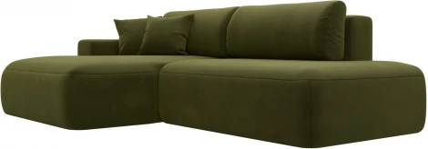 Диван угловой Лига-036 НПБ Модерн левый угол (Зеленый/Микровельвет) Лига Диванов арт.121402L