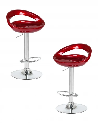 Набор 2 шт стул барный DOBRIN DISCO (бордовый металлик)