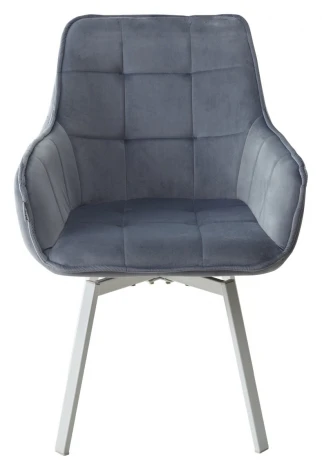 Стул M-City MAVERICK BLUVEL-06 BLUE/ белый каркас, поворот.360 град.