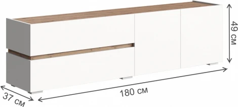 ТВ-тумба Атлон (Атлон белый / дуб вотан) Woodville арт.563521