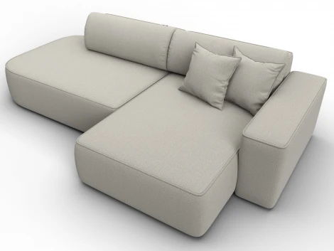 Диван угловой Лига-065 БП угол правый (ДСП,Рогожка/Бежевый) Лига Диванов 134783