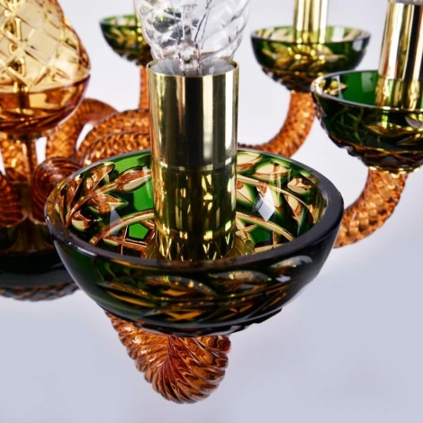 Подвесная люстра Bohemia 1309 1309/8/200 G Am/Amber-Green/H-1J