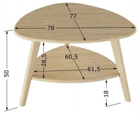 Стол журнальный Калифорния Бруклин дуб янтарный 2660166509