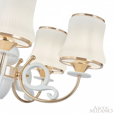 Подвесная люстра Arte Milano Florentia-1097 301097/8 Wh/Gd (220V, на цепи)