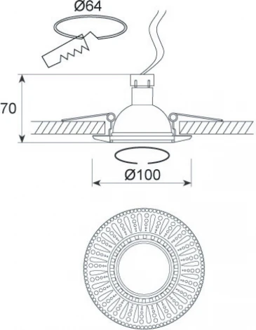 Встраиваемый светильник круглый Donolux N1582 N1582-French gold+Brown copper (220V, круглые)