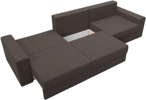 Диван прямой Майами Long (Коричневый/Рогожка) Лига Диванов арт.122677