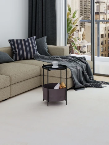 Стол журнальный Элдей рогожка коричневый/черный Mebelik 009759