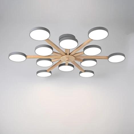 Потолочная люстра Wi-Fi на штанге Turna L12 Grey By ImperiumLoft Turna-B01 (LED, 220V, голосовое управление, умный дом - Алиса)