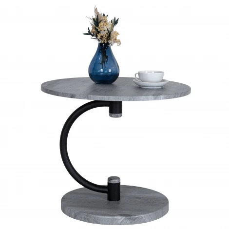 Стол журнальный Дуэт 13 черный/орех гикори грей Mebelik 009632