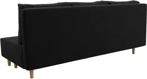 Диван прямой Лига-033 (Черный/Микровельвет) Лига Диванов арт.121083