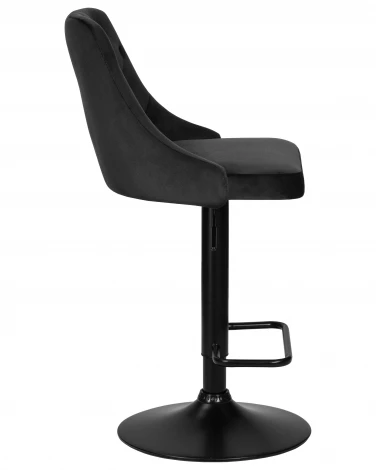 Стул барный DOBRIN JOSEPH BLACK (черный велюр (MJ9-101)) 5021_BlackBase-LM BLACK, цвет сиденья черный (MJ9-101), основания