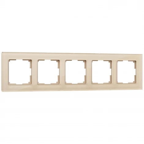 Рамка на 5 постов (шампань,стекло) W0051111 (a050795)
