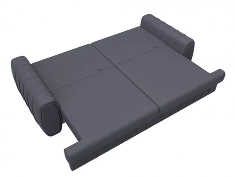 Диван прямой Лига-057 НПБ (ЛДСП,Брус,Фанера/Пластик/Экокожа/Серый) Лига Диванов 130027