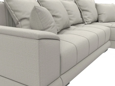 Диван угловой НордСтар правый угол (Бежевый/Рогожка) Лига Диванов арт.122927