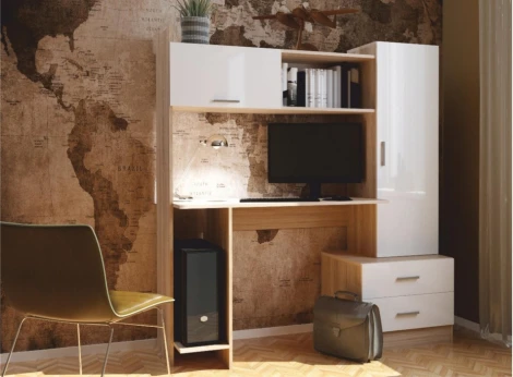 Компьютерный стол Woodville Бишоп 7 дуб сонома / белый 559232