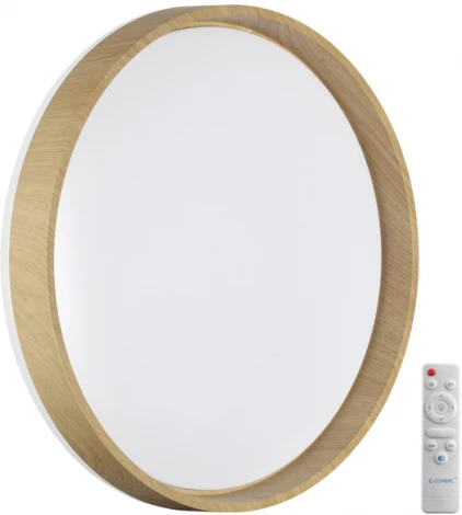 Настенно-потолочный светильник Sonex Gari Wood 7684/EL BASICA SN пластик/кор. под дер. LED 70Вт 3000-6000K D490 IP43 пульт ДУ