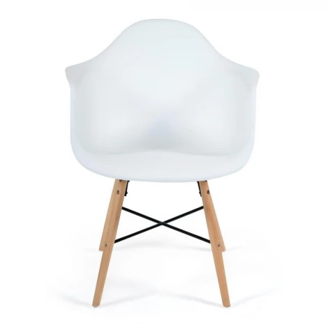 Кресло CINDY (EAMES) (mod. 919) черный/black with natural legs (дерево береза/металл/сиденье пластик)