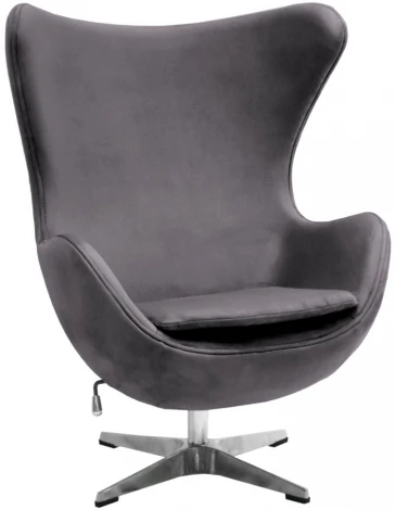 Кресло EGG STYLE CHAIR тёмно-серый, искусственная замша Bradex Home арт.FR 1048