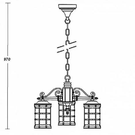 Уличный светильник подвесной Oasis Light 81270/3 Bl (220V, на цепи, IP44)
