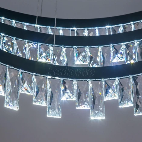 Подвесная люстра ярусная Eletto Celeste Nero EL320P120.1 (LED, 220V, хрусталь, на тросе, круглые, кольцо)