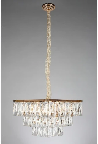 Подвесная люстра ярусная Omnilux 726 OML-72603-08 (220V, хрусталь, на цепи)