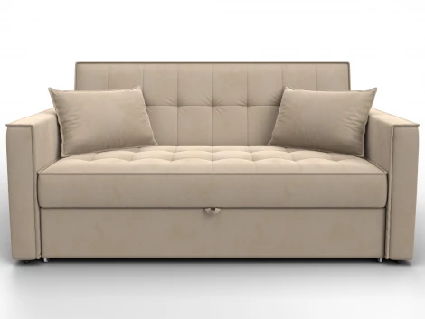 Диван прямой Лига-104 (140) (ЛДСП,Брус,Фанера,Велюр/Бежевый) Лига Диванов 134868